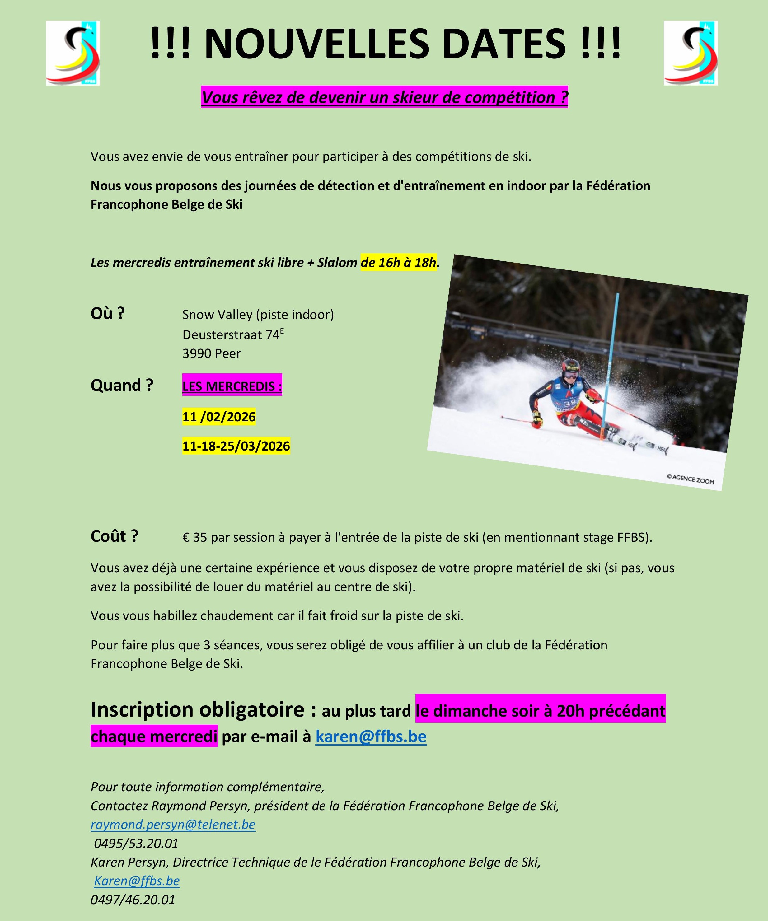 2025-2026 Dtection - Nouvelles dates